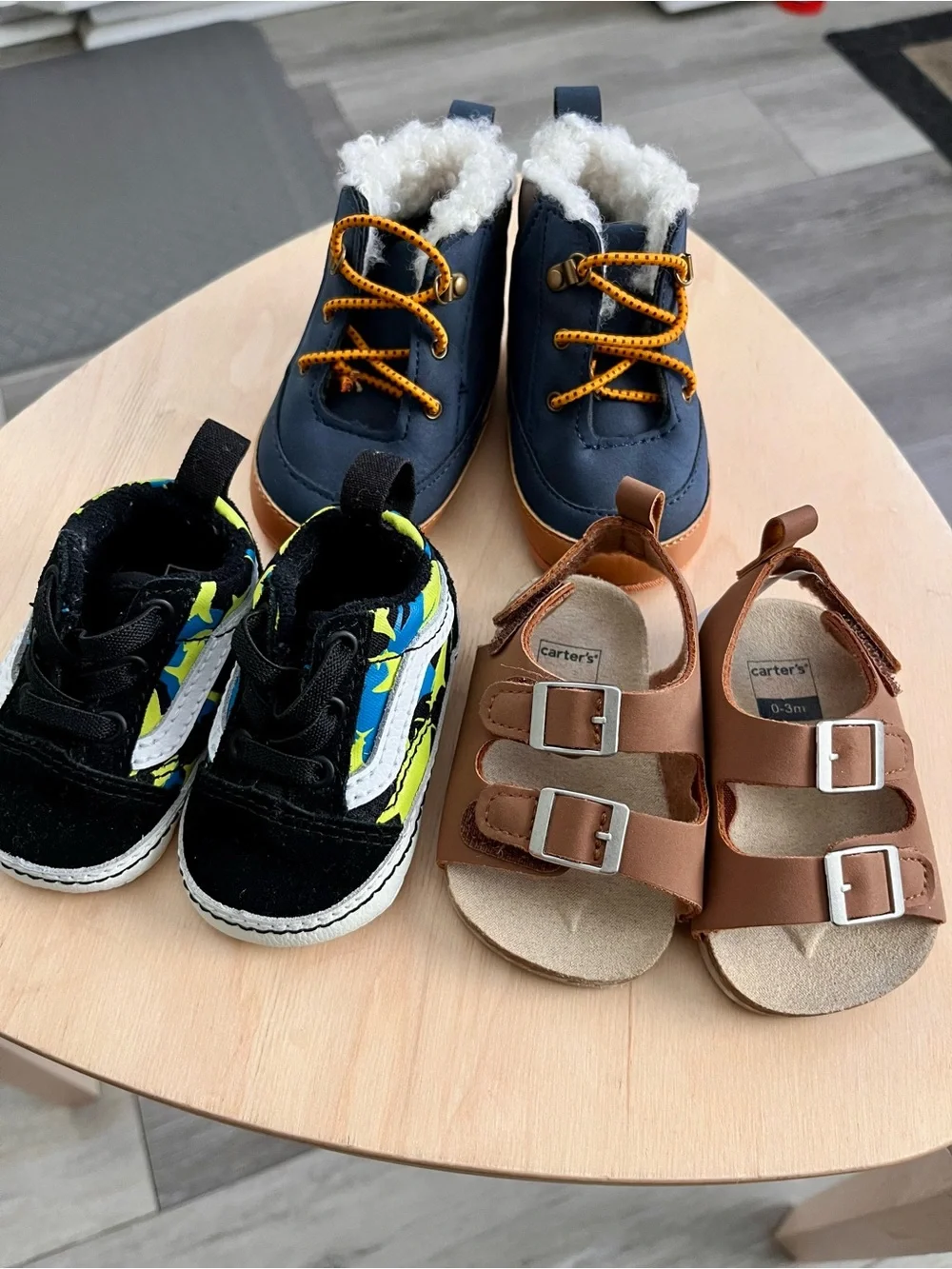 Lot of 3 Baby Boy Shoes- Vans, Carters, First Steps